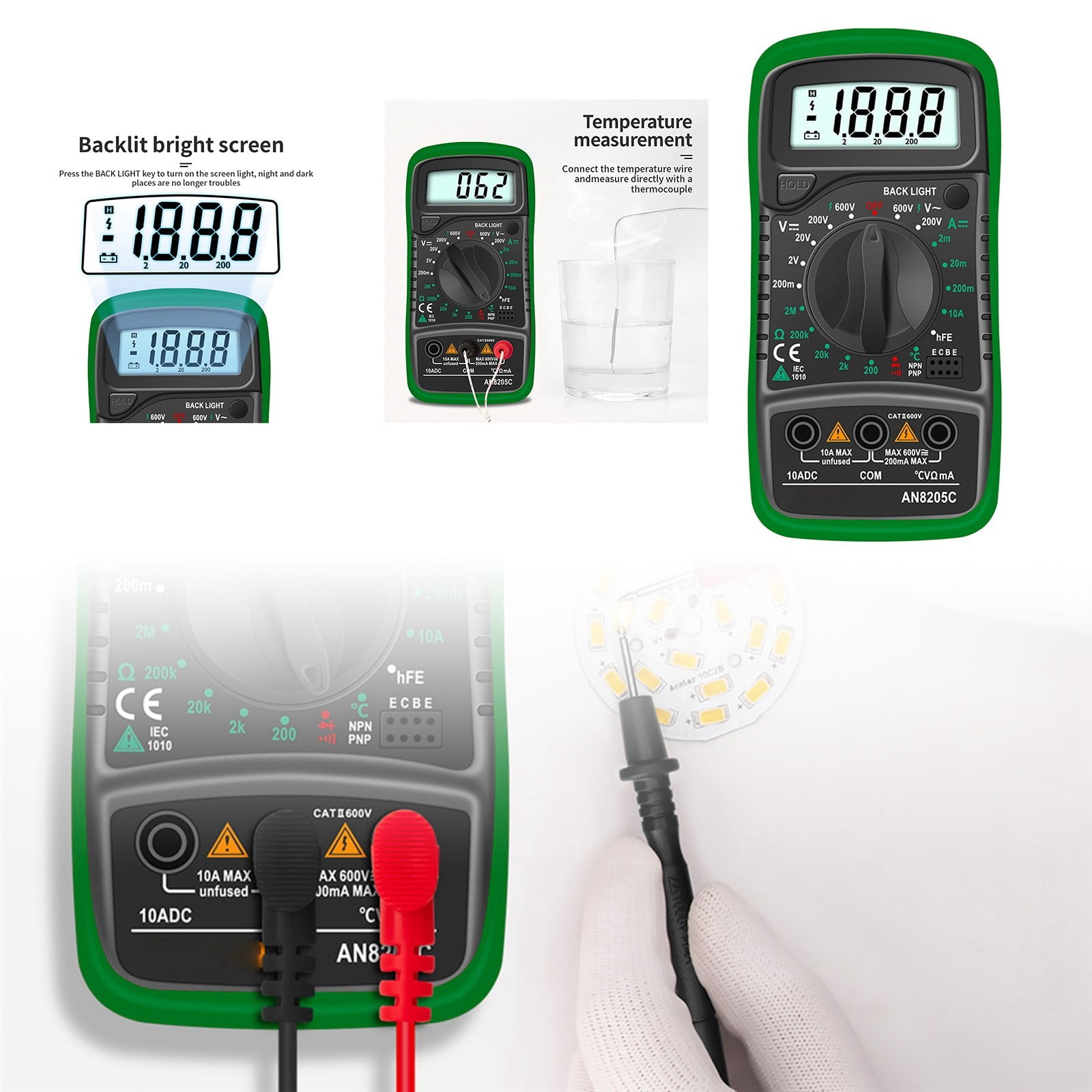 Function Digital Multimeter With Backlight For Home Use High Precision