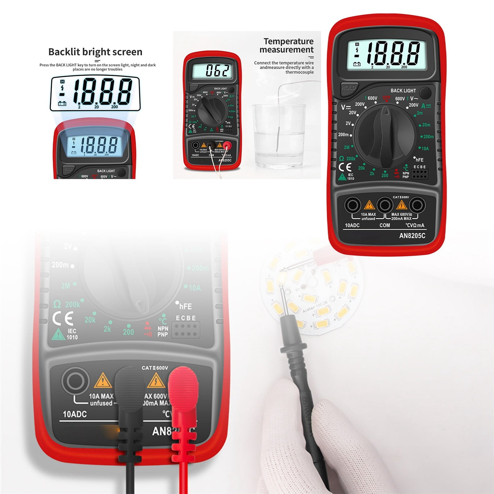 Function Digital Multimeter With Backlight For Home Use High Precision
