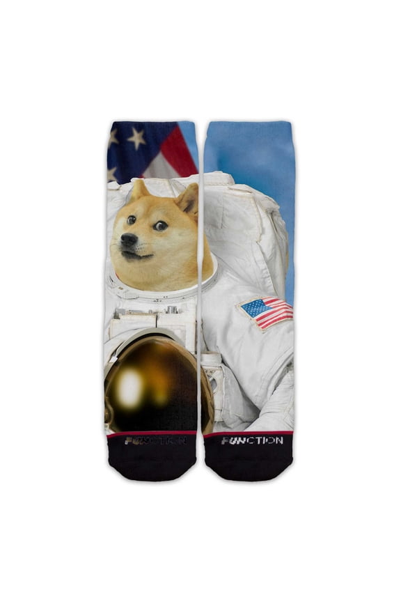 - Dog Coin Astronaut Crypto Currency Rocket To The Moon Stock Market Fashion Socks