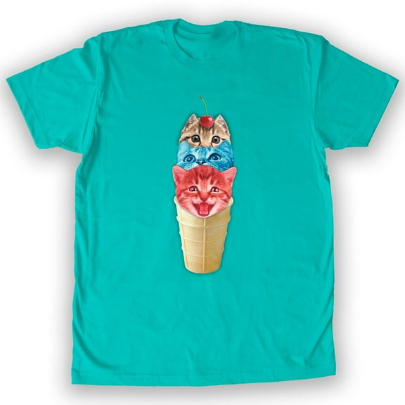 Function - Ice Cream Cone Cat Men's Fashion T-Shirt