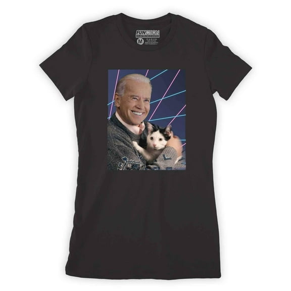 Function - Joe Biden Holding Cats Funny Novelty Gag Joke Shirt Men's T-Shirt Tee Democrat Yearbook Photo Laser Light 90s Throwback Grandpa Sweater President Election 2020 Meme