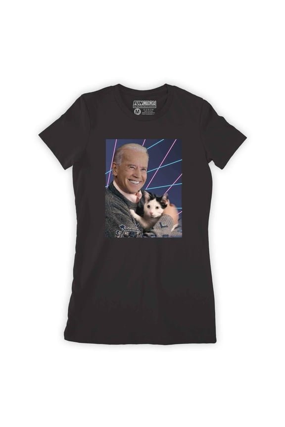 Function - Joe Biden Holding Cats Funny Novelty Gag Joke Shirt Men's T-Shirt Tee Democrat Yearbook Photo Laser Light 90s Throwback Grandpa Sweater President Election 2020 Meme
