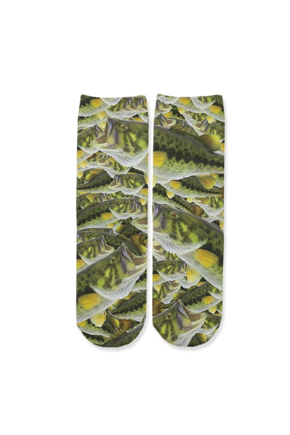 - Kids Bass Fish Salt Water Lure Reel Realistic Youth Boys Girls Children Fashion Socks