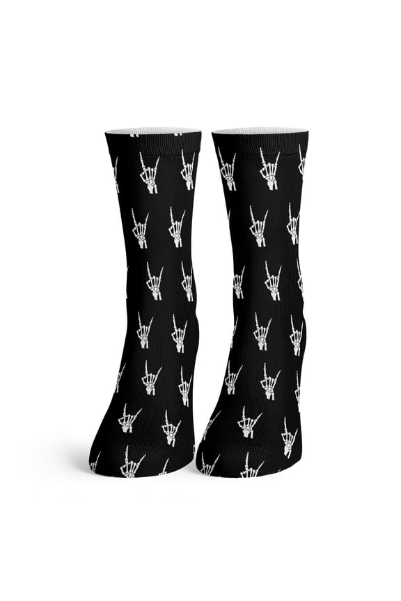 - Kids Cute Metal Rock and Roll Hands Pattern Fashion Socks - Fits Little and Bigger Kids Size 11-4