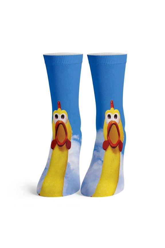 - Kids Cute Rubber Chicken Squeaky Toy Printed Socks - Fits Little and Bigger Kids Size 11-4