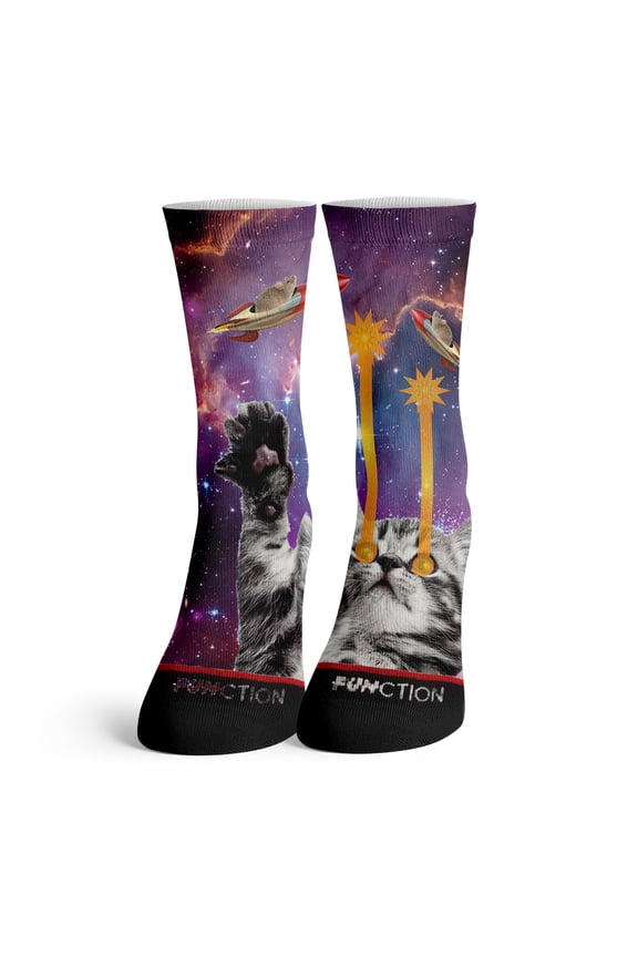- Laser Space Cat Fashion Socks