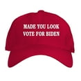 thumbnail image 1 of Function - Made You Look Vote For Biden Red Dad Hat Embroidered Adjustable Joe Biden President 2020 Political Democrat President Election One Size, 1 of 3