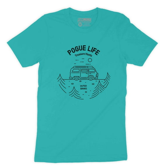 Function - Outer Banks Pogue Life Treasure Hunt Gold Vintage Bus and Trees T-Shirt
