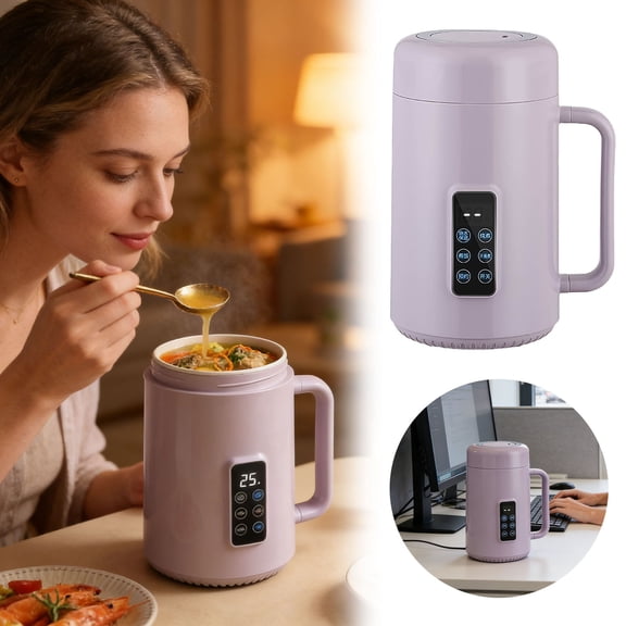 Function Portable Kettle 1000ml With Timer&Auto Cook 4 Temp Settings Prepare At Night & Enjoy In Morning For Dorm Hotel Camping Decoration