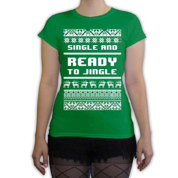 Function -  Single And Ready To Jingle Ugly Christmas Women's Fashion T-Shirt