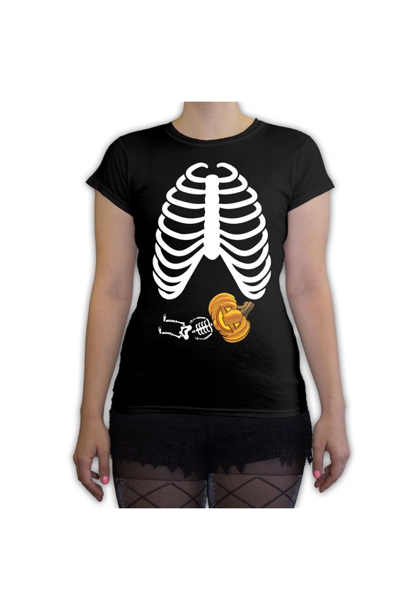 - Skeleton Baby Pumpkin Costume Women's Fashion T-Shirt