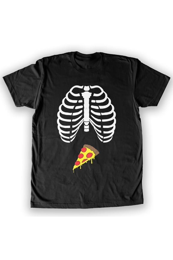 - Skeleton Costume Pizza Belly Men's Fashion T-Shirt