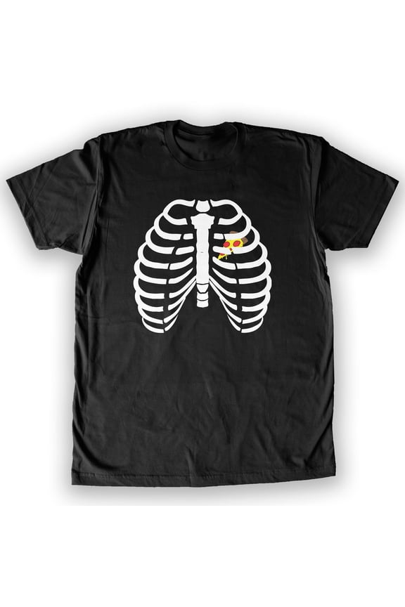- Skeleton Costume Pizza Heart Men's Fashion T-Shirt