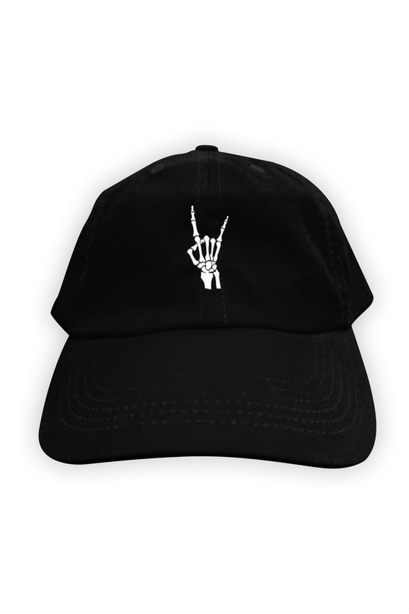 - Skeleton Metal Hands Dad Hat