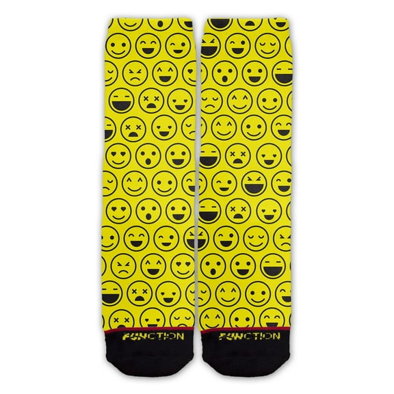 Function - Smile Emoji Faces Yellow Pattern Fashion Socks