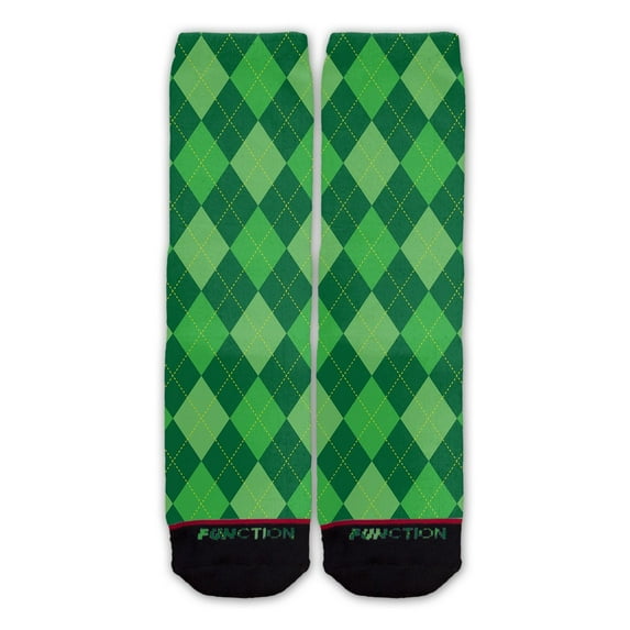 Function - St. Patrick's Day Green Argyle Pattern Fashion Sock
