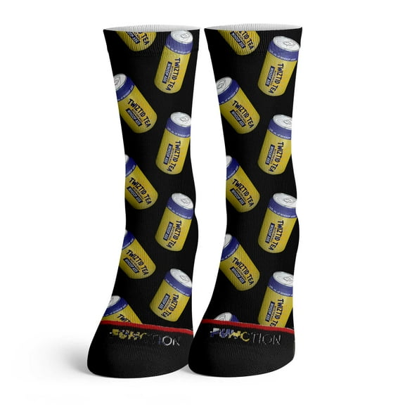 Function - Twiztid Tea Can Pattern Unisex Sock Adult Crew Tall Funny Joke Twisted Ice Whoop Ass Yellow Blue Black