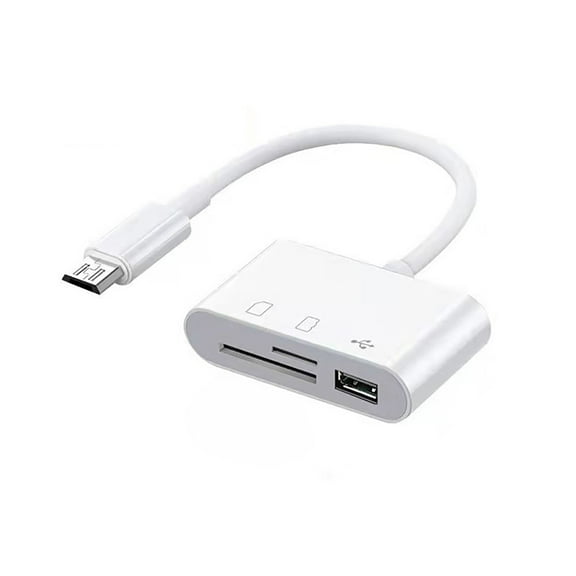 -Function USB OTG 20 Hub with Integrated Card Reader for Mobile Phones and Computers