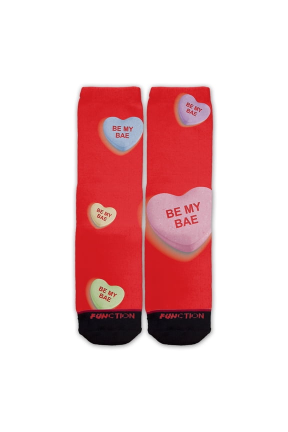 - Valentine's Day Big Candy Heart Be My Bae Fashion Socks