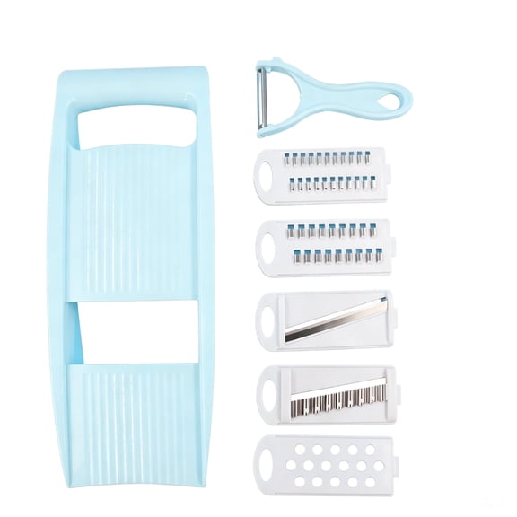 Function Vegetable Slicer Interchangeable Stainless Steel Fruit Peeler Grater Cutter Handheld Kitchen Food Prep For Potato Carrot Onion Steel Grating Cheese Graters for Kitchen Meat Mincer Spoon