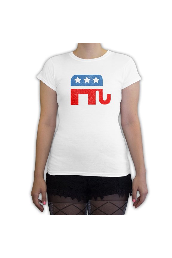 -  Vintage Distressed Republican Elephant Women's Fashion T-Shirt