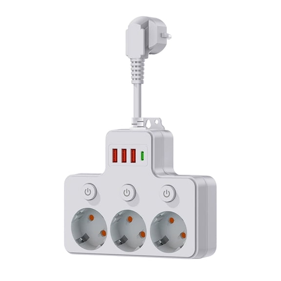 Function Wall Socket Extender With USB Charging Ports Individual Switches Surge Wall Design Fast Charging USB A & Type C Ports Ideal For Home Offi Office&Craft&Stationery 5.8" x 5.1"