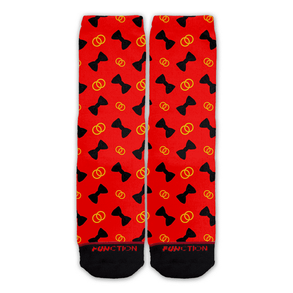 Function - Wedding Groom Bowties and Rings Novelty Fashion Socks Blue