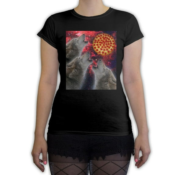 Function - Wolves Howling At A Pizza Moon Women's Fashion T-Shirt