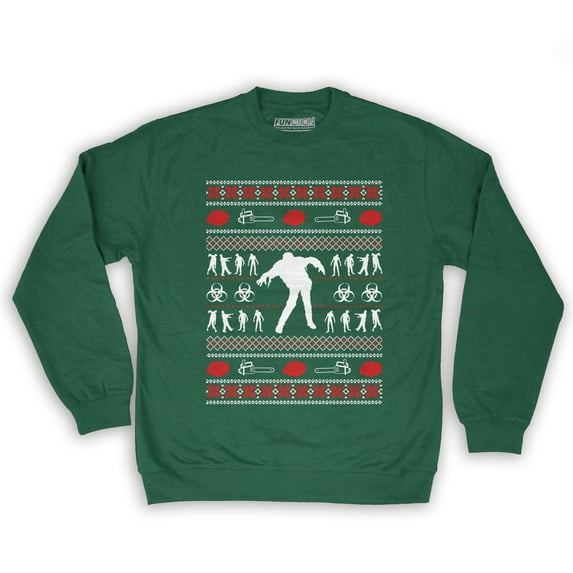 Function - Zombie Ugly Christmas Sweater Men's Fashion Crew Neck Sweatshirt