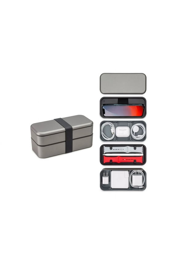 BentoStack - Case for cell phone / earphones / charger / accessories - space gray
