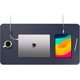 thumbnail image 1 of Function101 Desk Mat Pro with Magnetic Cable Management System, Premium Eco Leather Desk Pad with Two (2) Silicone Cable Blocks, Faux Suede Bottom, 31" x 16", Navy, 1 of 6