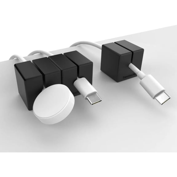 Function101 Magnetic Cable Blocks, Non-Adhesive Cord Holders and Cable Organizer Anchors, Durable Magnetic Accessory for Office or Home Use, Black, 3 Pack