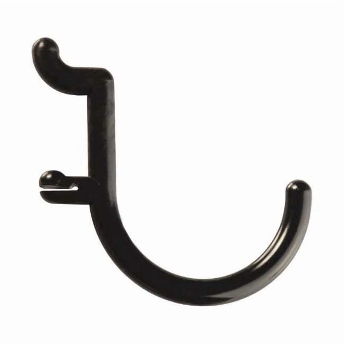 Functionaire Locking Pegboard Hooks,Blk,Plastic,PK25 25-FH2-4