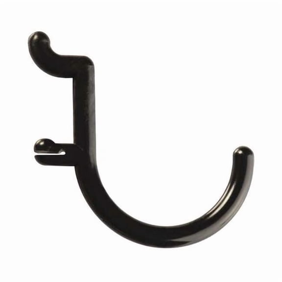 Functionaire Locking Pegboard Hooks,Black,Plastic,PK8 FH2-4