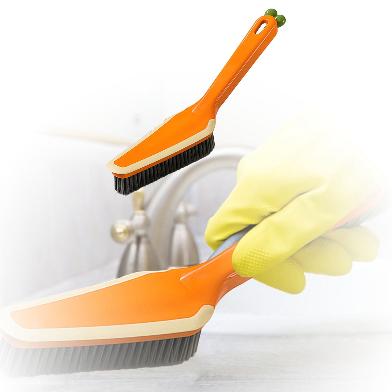 Functional Carrot Four In One Brush For Bathroom Bathroom Floor Household Wall Corner Floor ...