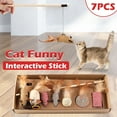 thumbnail image 1 of Functional Cat Toys 7PCS/ Set Pet Funny Interactive Stick Bell Mouse Feather Rods Stick Toy, 1 of 9