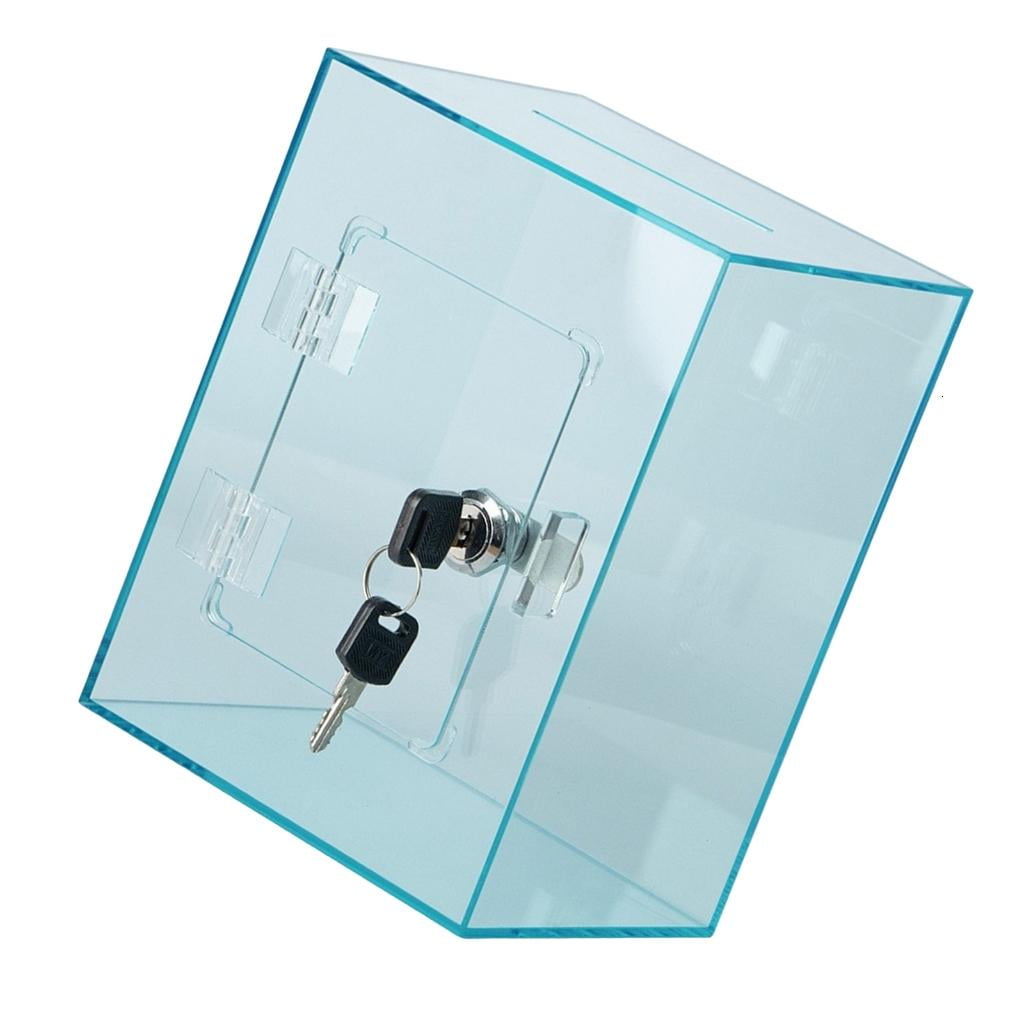 Functional Clear Money Saving Box With Lockable Key Premium Cash Storage Container Money Saving Box For Families