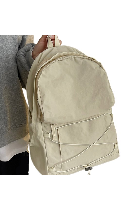Functional Contrast Color School Backapck for Casual Rucksack with Bungee Cord Perfect for School and Daily Use