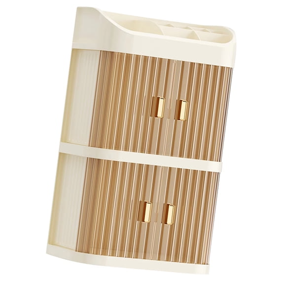 Functional Cosmetic Organizers Box 3 Layer Stackable Design Waterproof Makeup Storage For Vanity Countertop