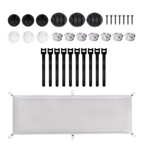 Functional Desk Cable Organizers Mesh Cords Organizers for Safe and Neat Wiring