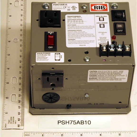 Functional Devices PSH75AB10 - Rib Relays PSH75AB10 - Enclosed Single 75Va Multi-Tap To 24Vac Ul Class I