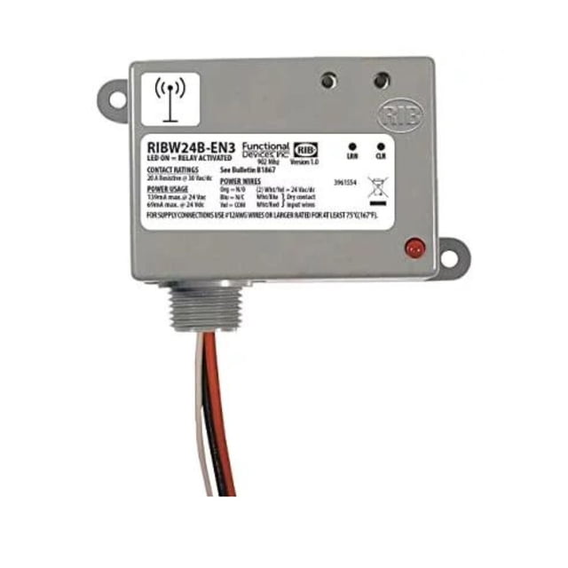 Functional Devices RIBW24B-EN3 EnOcean 902 MHz Enclosed Wireless Relay ...