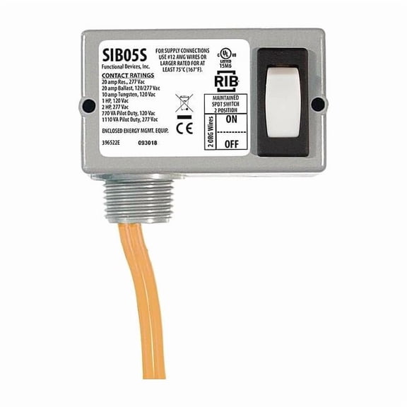 Functional Devices-Rib Prewired Rocker Switch,SPST,20A at 277VAC SIB05S