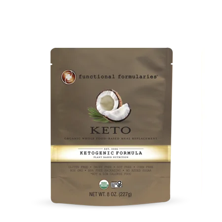 Functional Formularies Keto Organic Whole Food-Based Meal Replacement, Ketogenic Formula, 8 oz. Pouch, 24 Count