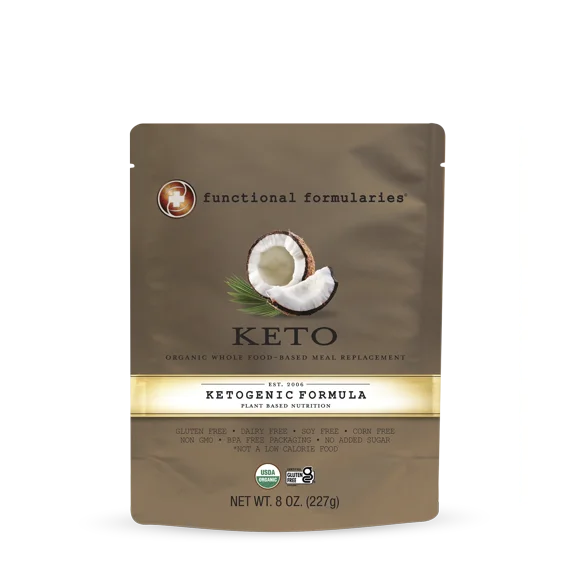Functional Formularies Keto Organic Whole Food-Based Meal Replacement, Ketogenic Formula, 8 oz. Pouch, 24 Count