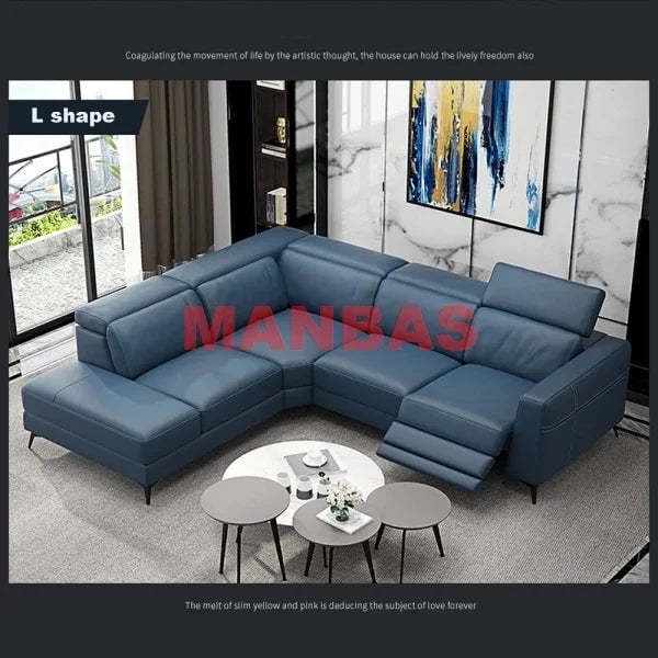 Functional Genuine Leather Sofa Cama Electric Reclining Sofa Set Sectional Couch Theater Seats