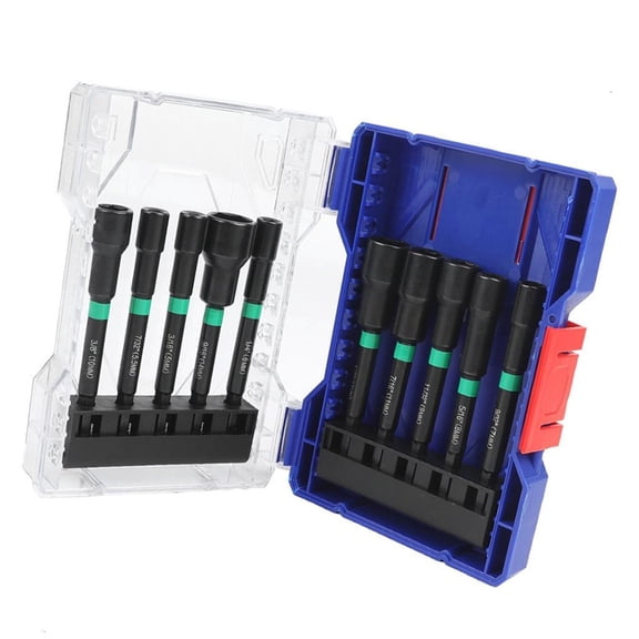 Functional Hex Shanks Socket Set with Magnetic Grip Extended Length Socket for Easy Nut and Bolt Installation