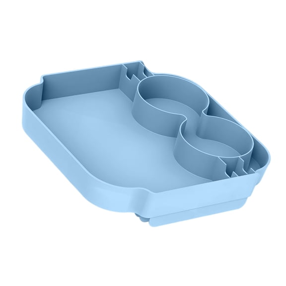 Functional Hospitality Tray Having Textured Bottom And Drink Receptacles 24 Inch Square ABS Serving Platform