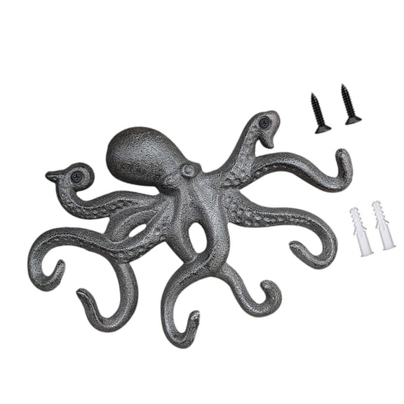 Functional Iron Octopuses Hanger With Multiple Hook For Keys And Accessories Elegant Towel Rack