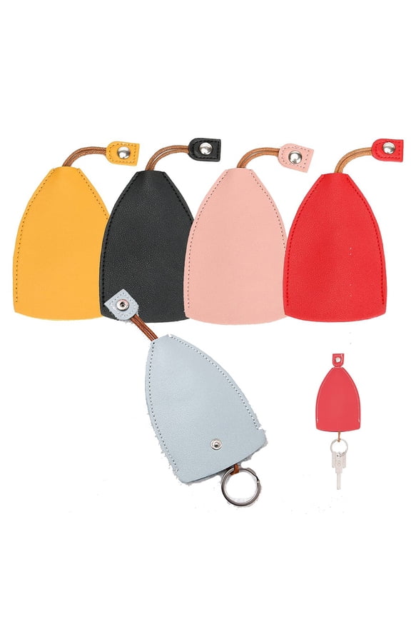 Functional Key Holder Sleeve With Creative Pull Out Design Leather Material Black Fangkenuo